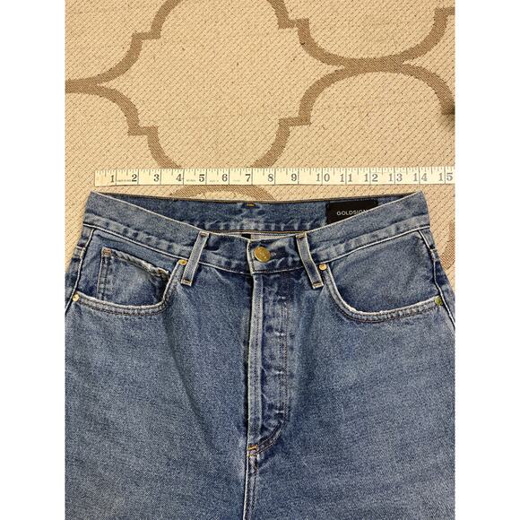 Goldsign Button fly Blue Relaxed High Rise Straight-Leg Jeans, Size 25, MSRP$350 - Picture 14 of 14